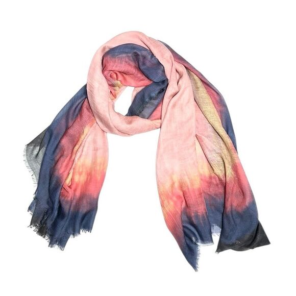 Dianora Salviati Tie Dye Print Large Scarf Shawl Wrap Lightweight Modal Cashmere - Picture 1 of 9